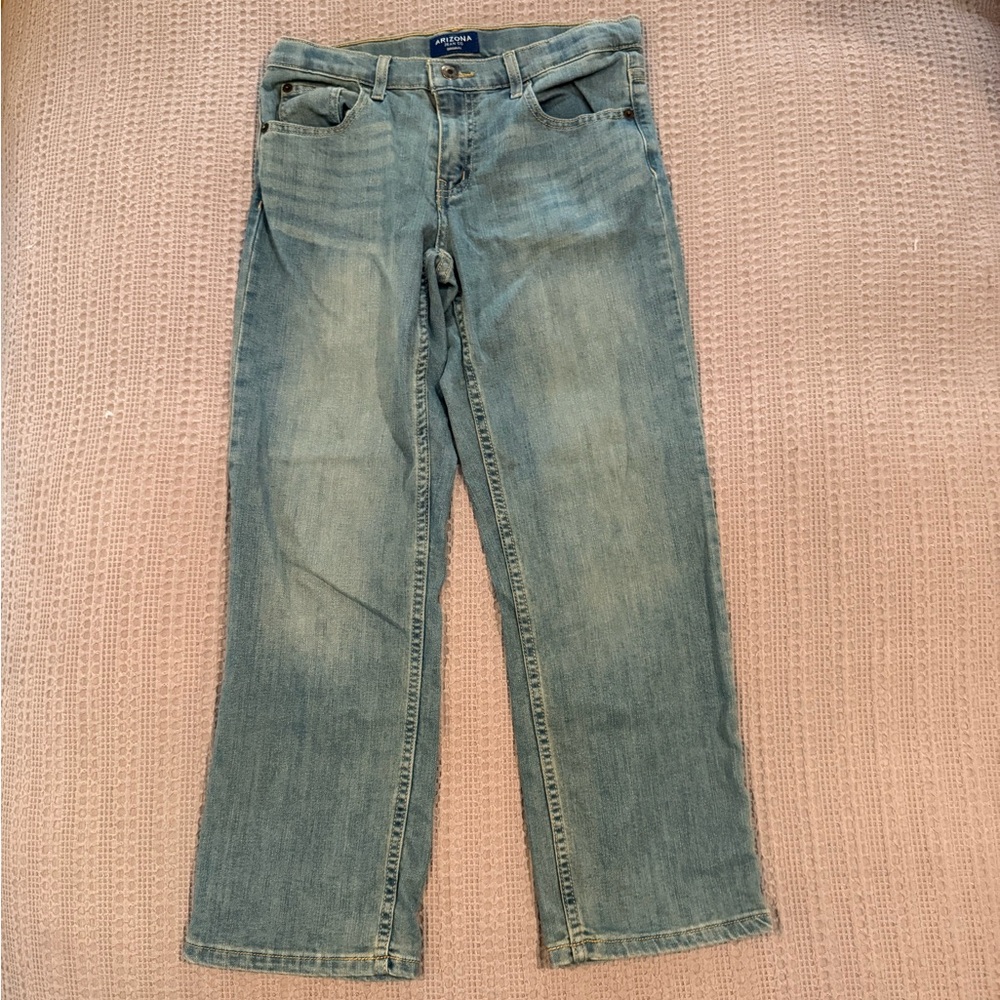 Arizona Jean Company Boys Husky Light Blue Straight Leg Jeans